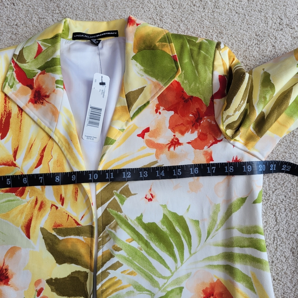 *NWT* Linda Allard Ellen Tracy Lightweight Tropical Floral Blazer Jacket Size 8 - Picture 8 of 10